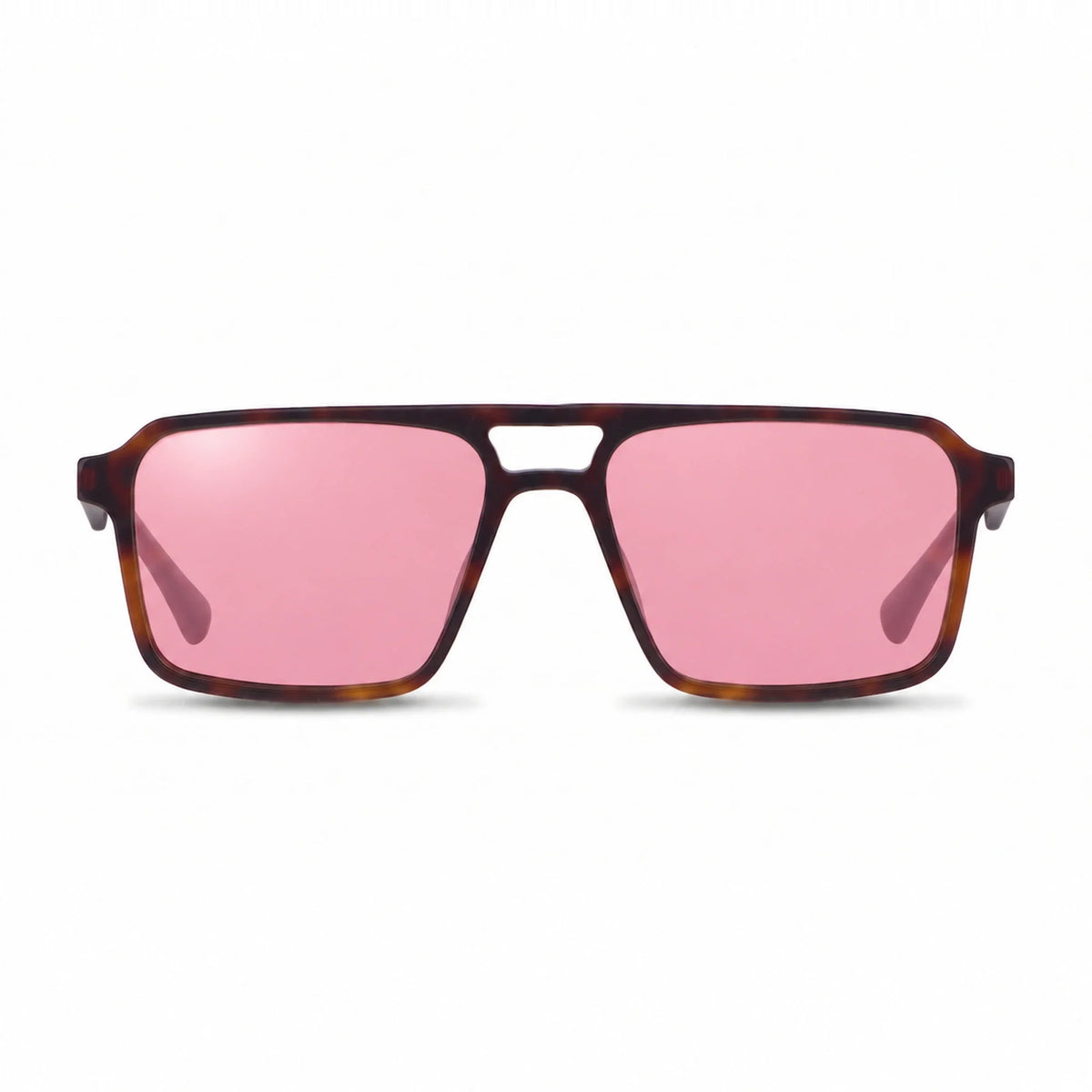 Lentes de sol Fiore 1039 Carey con cristal rosado polarizado UV400, vista frontal para hombre y mujer #color_rosado #foto_frontal