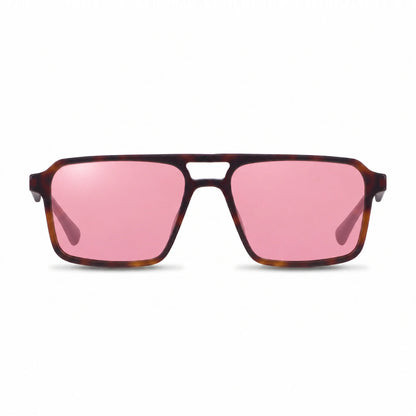 Lentes de sol Fiore 1039 Carey con cristal rosado polarizado UV400, vista frontal para hombre y mujer #color_rosado #foto_frontal