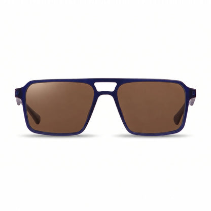 Lentes de sol Fiore 1039 Azul con cristal café polarizado UV400, vista frontal para hombre y mujer #color_cafe #foto_frontal