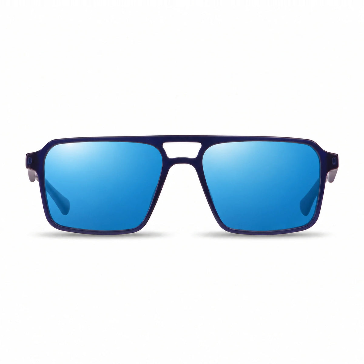 Lentes de sol Fiore 1039 Azul con cristal espejado azul polarizado UV400, vista frontal para hombre y mujer #color_espejado-azul #foto_frontal