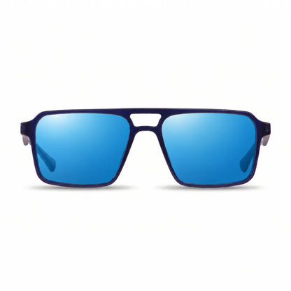 Lentes de sol Fiore 1039 Azul con cristal espejado azul polarizado UV400, vista frontal para hombre y mujer #color_espejado-azul #foto_frontal