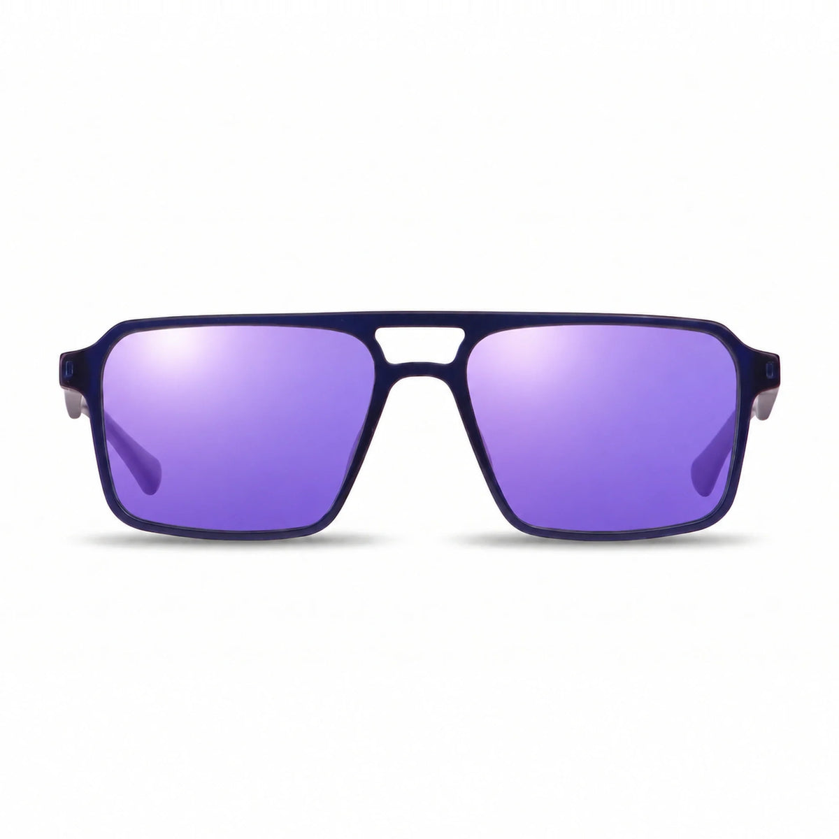 Lentes de sol Fiore 1039 Azul con cristal espejado morado polarizado UV400, vista frontal para hombre y mujer #color_espejado-morado #foto_frontal