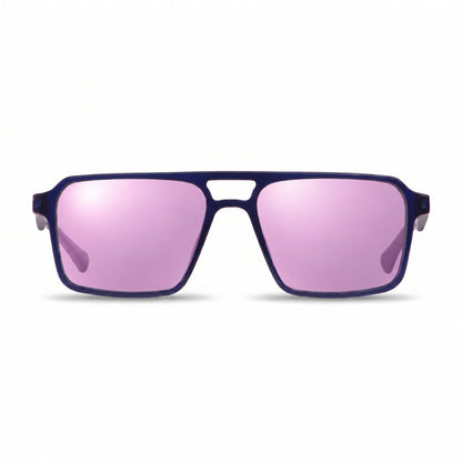 Lentes de sol Fiore 1039 Azul con cristal espejado rosado polarizado UV400, vista frontal para hombre y mujer #color_espejado-rosado #foto_frontal
