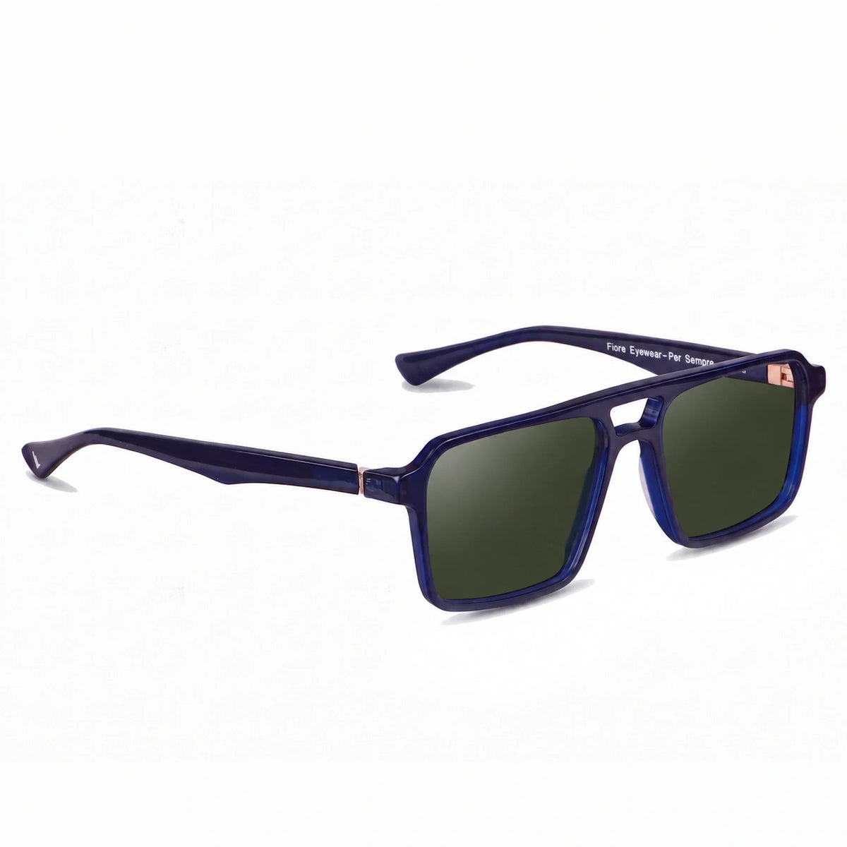 Lentes de sol Fiore 1039 Azul con cristal G15 polarizado UV400, vista en tres cuartos para hombre y mujer #color_g15