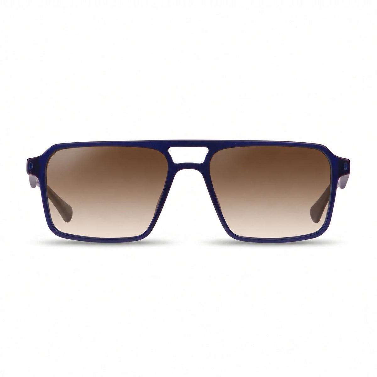 Lentes de sol Fiore 1039 Azul con cristal gradiente café polarizado UV400, vista frontal para hombre y mujer #color_gradiente-cafe #foto_frontal
