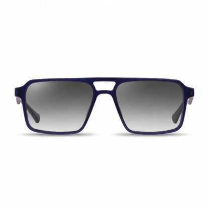 Lentes de sol Fiore 1039 Azul con cristal gradiente gris polarizado UV400, vista frontal para hombre y mujer #color_gradiente-gris #foto_frontal
