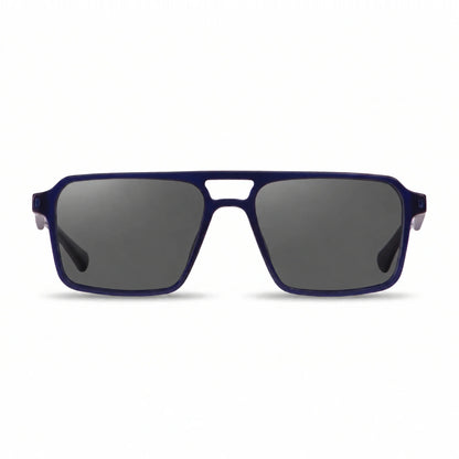 Lentes de sol Fiore 1039 Azul con cristal negro polarizado UV400, vista frontal para hombre y mujer #color_negro #foto_frontal