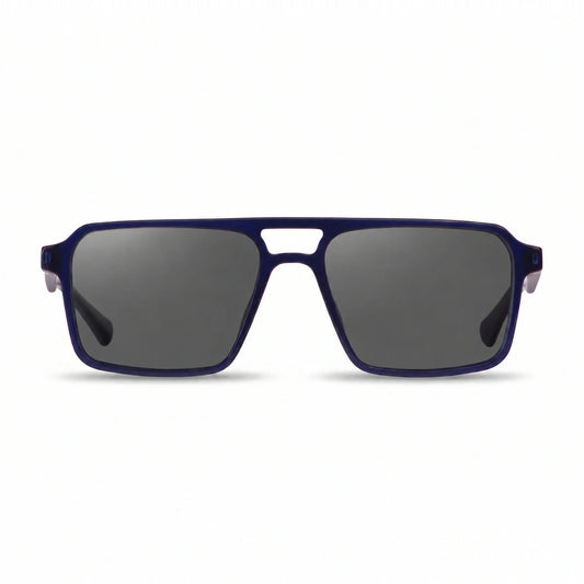 Lentes de sol Fiore 1039 Azul con cristal negro polarizado UV400, vista frontal para hombre y mujer #color_negro #foto_frontal