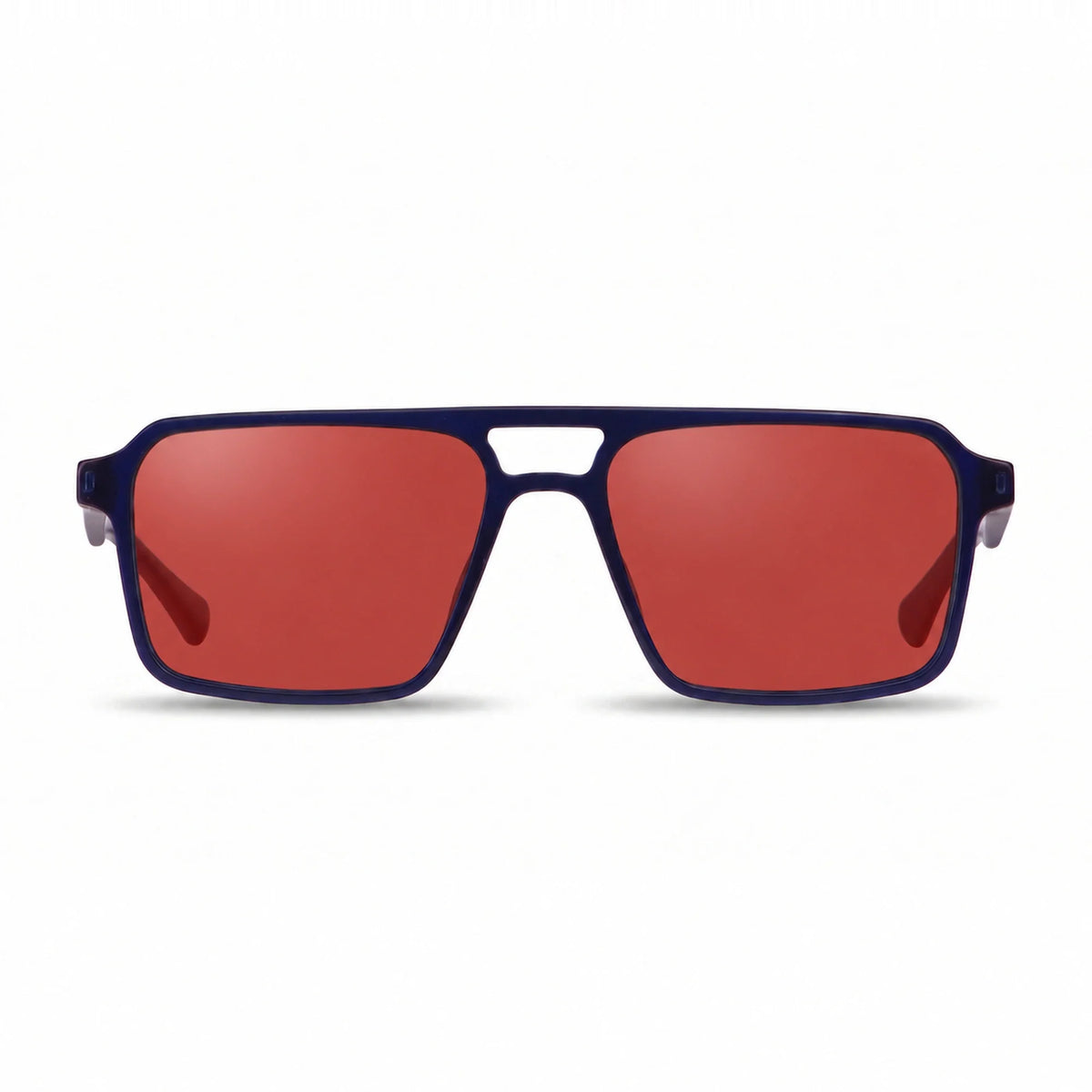 Lentes de sol Fiore 1039 Azul con cristal rojo polarizado UV400, vista frontal para hombre y mujer #color_rojo #foto_frontal