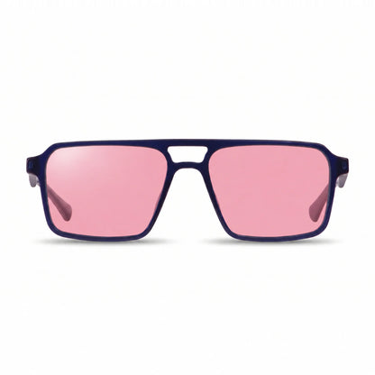 Lentes de sol Fiore 1039 Azul con cristal rosado polarizado UV400, vista frontal para hombre y mujer #color_rosado #foto_frontal