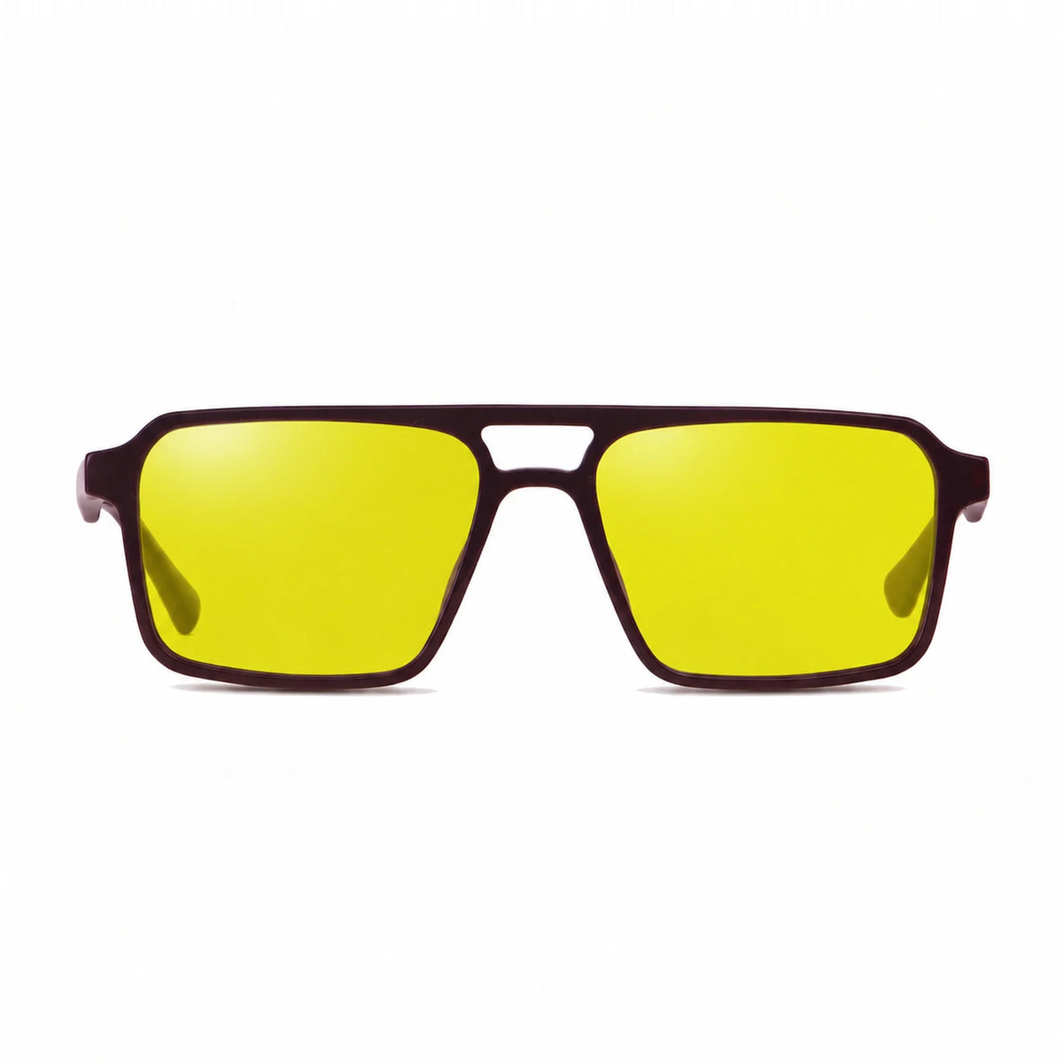 Lentes de sol Fiore 1039 Brown con cristal amarillo polarizado UV400, vista frontal para hombre y mujer #color_amarillo #foto_frontal