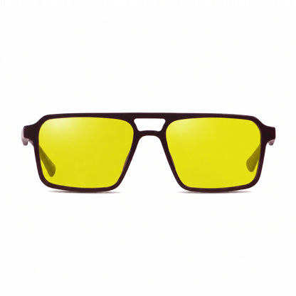 Lentes de sol Fiore 1039 Brown con cristal amarillo polarizado UV400, vista frontal para hombre y mujer #color_amarillo #foto_frontal