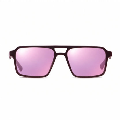 Lentes de sol Fiore 1039 Brown con cristal espejado rosado polarizado UV400, vista frontal para hombre y mujer #color_espejado-rosado #foto_frontal