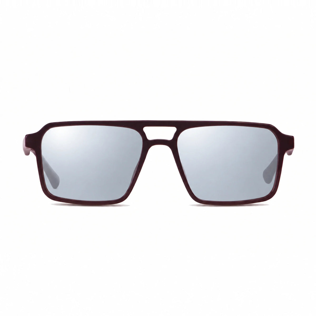Lentes de sol Fiore 1039 Brown con cristal espejado silver polarizado UV400, vista frontal para hombre y mujer #color_espejado-silver #foto_frontal