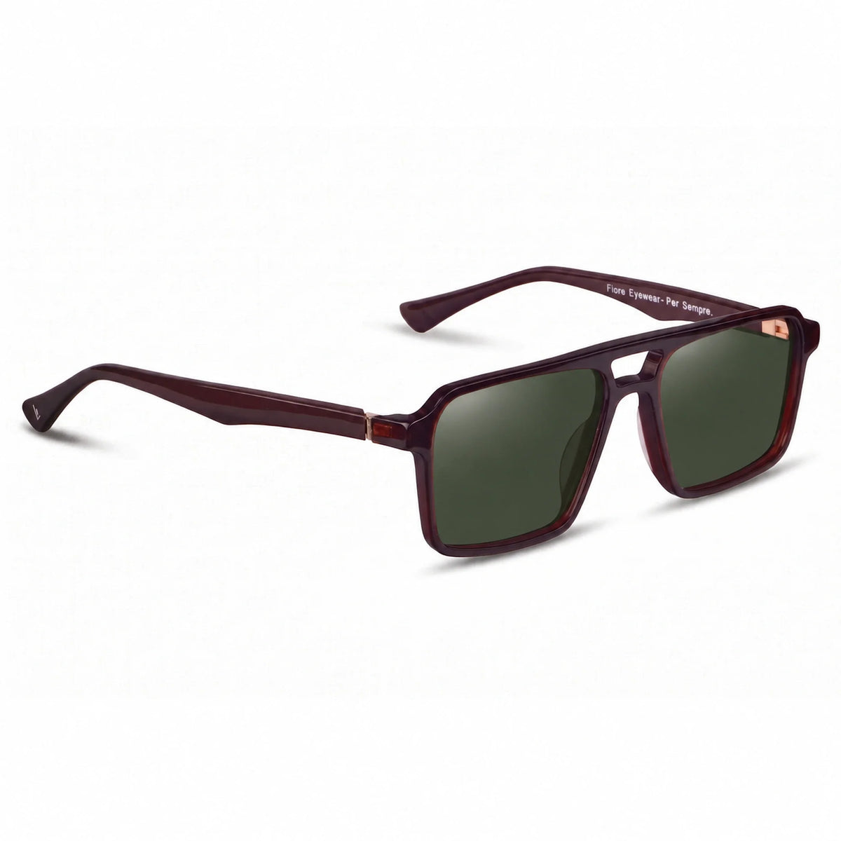 Lentes de sol Fiore 1039 Brown con cristal G15 polarizado UV400, vista en tres cuartos para hombre y mujer #color_g15