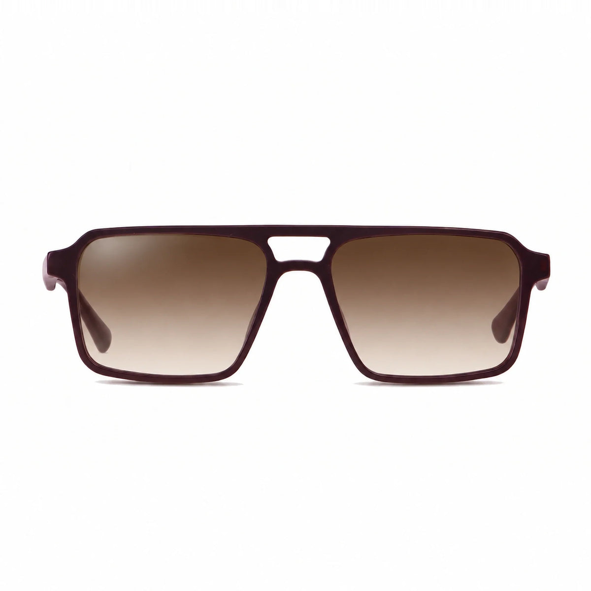 Lentes de sol Fiore 1039 Brown con cristal gradiente café polarizado UV400, vista frontal para hombre y mujer #color_gradiente-cafe #foto_frontal