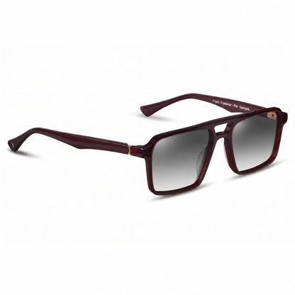 Lentes de sol Fiore 1039 Brown con cristal gradiente gris polarizado UV400, vista en tres cuartos para hombre y mujer #color_gradiente-gris