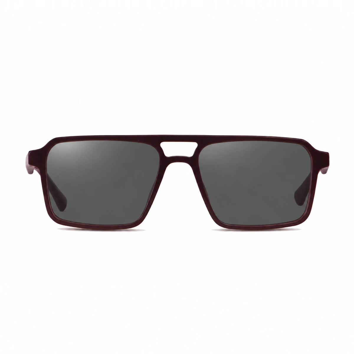 Lentes de sol Fiore 1039 Brown con cristal negro polarizado UV400, vista frontal para hombre y mujer #color_negro #foto_frontal