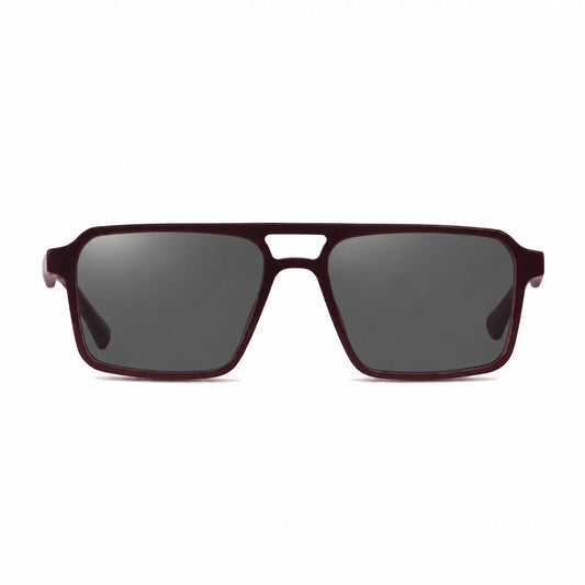 Lentes de sol Fiore 1039 Brown con cristal negro polarizado UV400, vista frontal para hombre y mujer #color_negro #foto_frontal