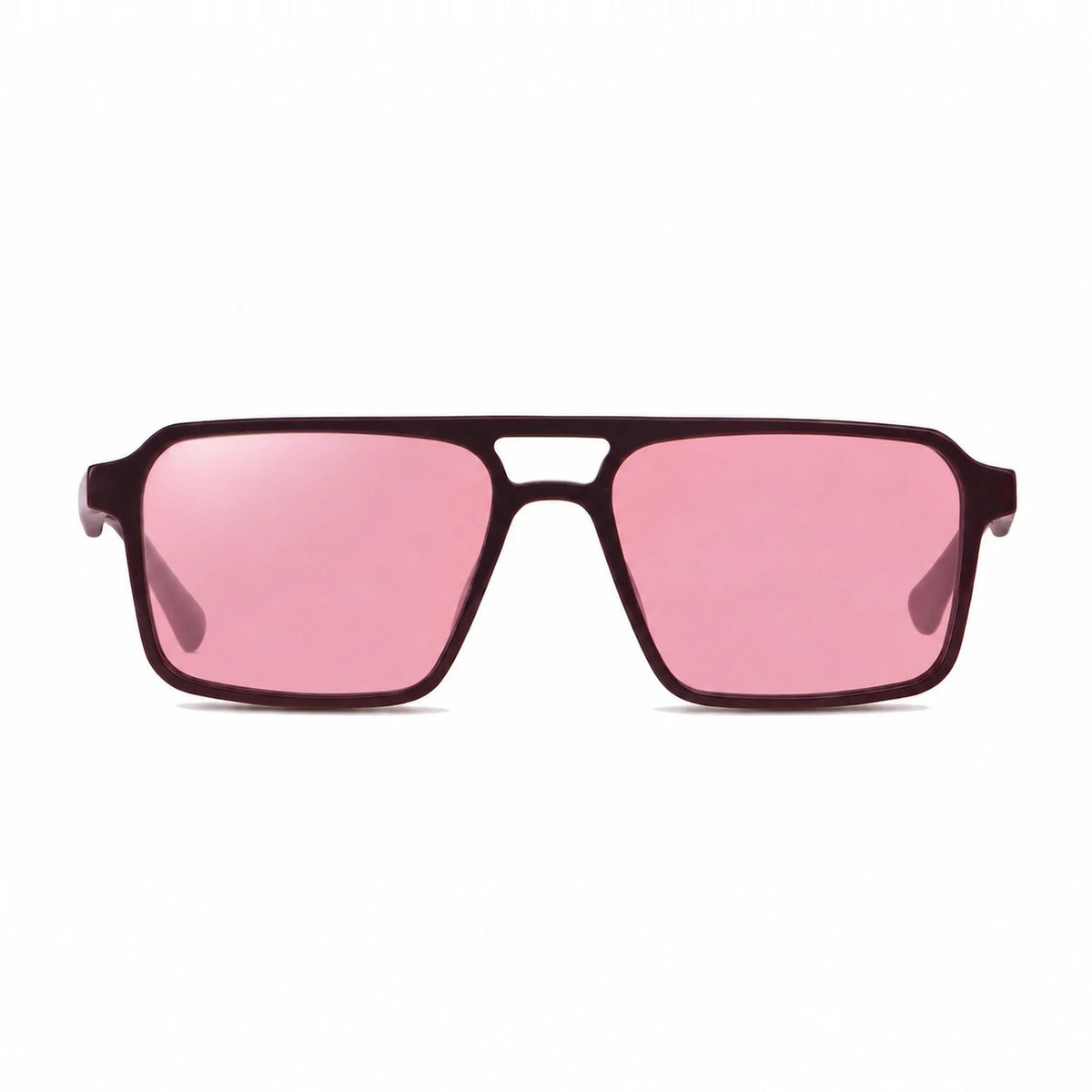 Lentes de sol Fiore 1039 Brown con cristal rosado polarizado UV400, vista frontal para hombre y mujer #color_rosado #foto_frontal
