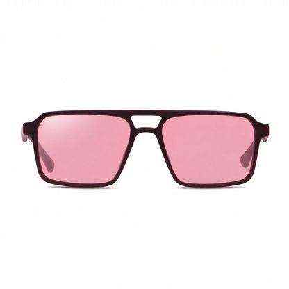 Lentes de sol Fiore 1039 Brown con cristal rosado polarizado UV400, vista frontal para hombre y mujer #color_rosado #foto_frontal