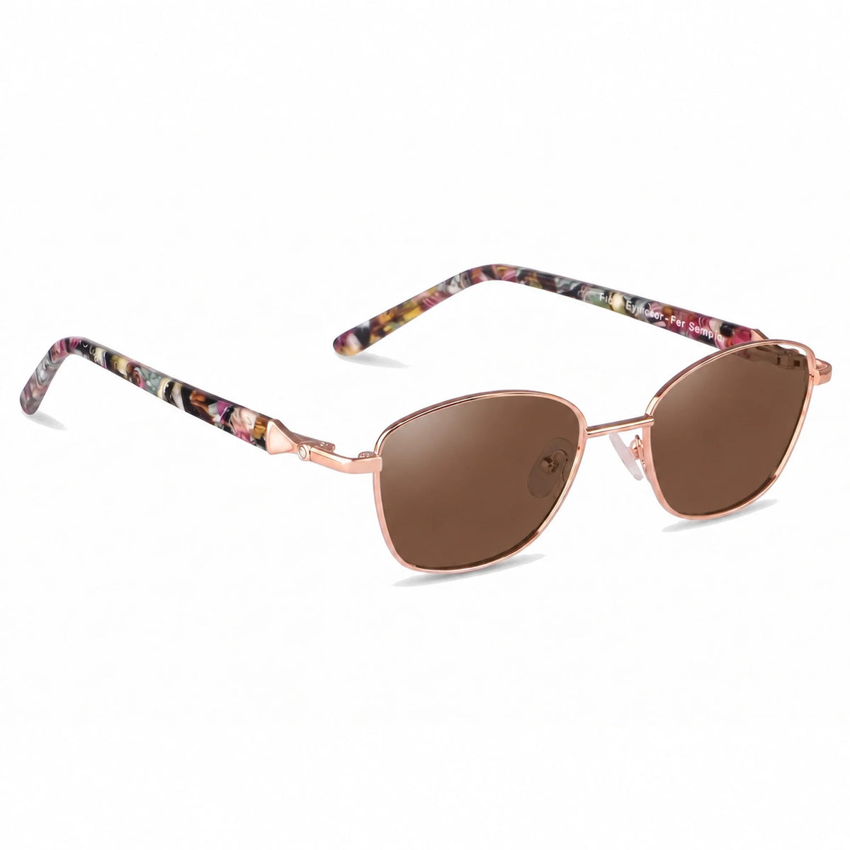 Lentes de sol Fiore 2208 Dorado con cristal café polarizado UV400, vista en tres cuartos para mujer #color_cafe