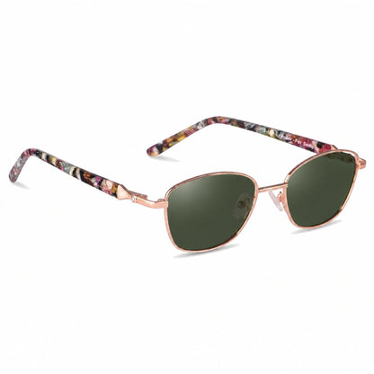 Lentes de sol Fiore 2208 Dorado con cristal G15 polarizado UV400, vista en tres cuartos para mujer #color_g15