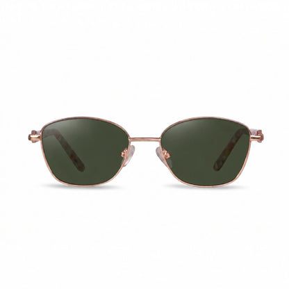 Lentes de sol Fiore 2208 Dorado con cristal G15 polarizado UV400, vista frontal para mujer #color_g15 #foto_frontal