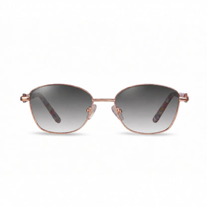 Lentes de sol Fiore 2208 Dorado con cristal gradiente gris polarizado UV400, vista frontal para mujer #color_gradiente-gris #foto_frontal