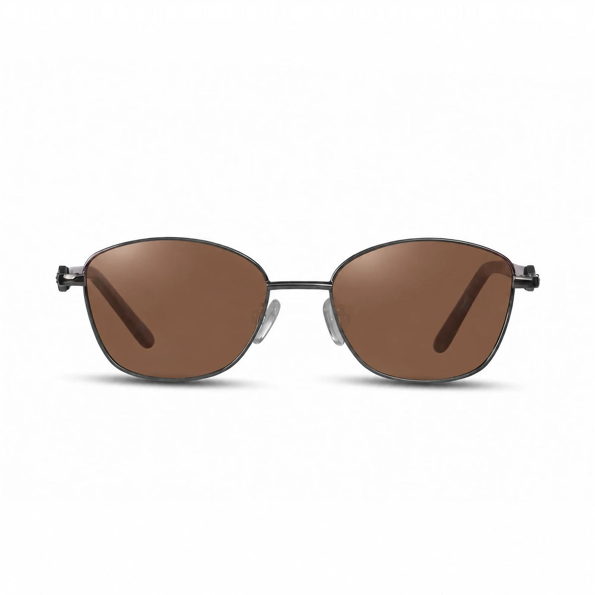 Lentes de sol Fiore 2208 Gris con cristal café polarizado UV400, vista frontal para mujer #color_cafe #foto_frontal
