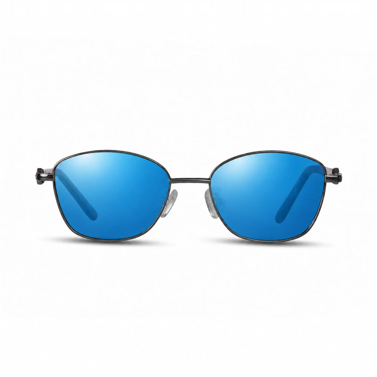 Lentes de sol Fiore 2208 Gris con cristal espejado azul polarizado UV400, vista frontal para mujer #color_espejado-azul #foto_frontal