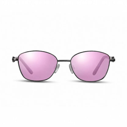 Lentes de sol Fiore 2208 Gris con cristal espejado rosado polarizado UV400, vista frontal para mujer #color_espejado-rosado #foto_frontal