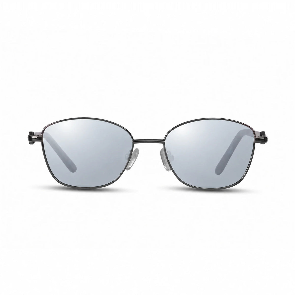 Lentes de sol Fiore 2208 Gris con cristal espejado silver polarizado UV400, vista frontal para mujer #color_espejado-silver #foto_frontal