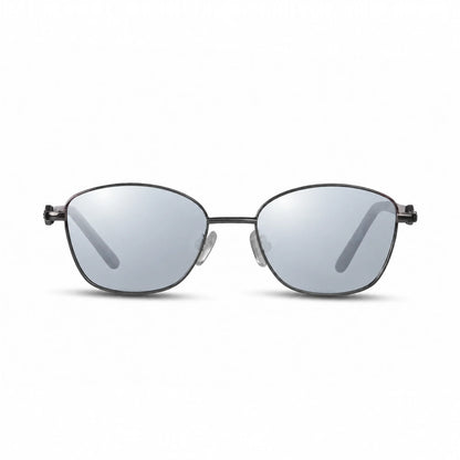 Lentes de sol Fiore 2208 Gris con cristal espejado silver polarizado UV400, vista frontal para mujer #color_espejado-silver #foto_frontal