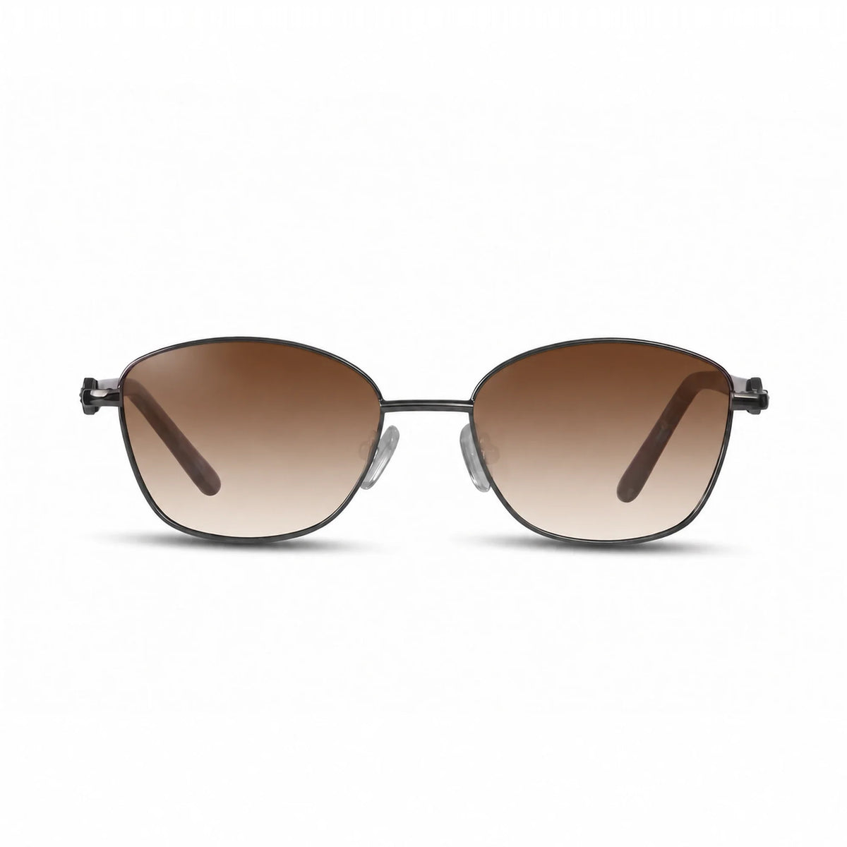 Lentes de sol Fiore 2208 Gris con cristal gradiente café polarizado UV400, vista frontal para mujer #color_gradiente-cafe #foto_frontal