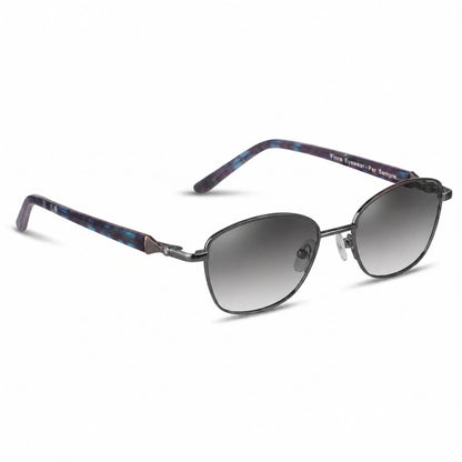 Lentes de sol Fiore 2208 Gris con cristal gradiente gris polarizado UV400, vista en tres cuartos para mujer #color_gradiente-gris