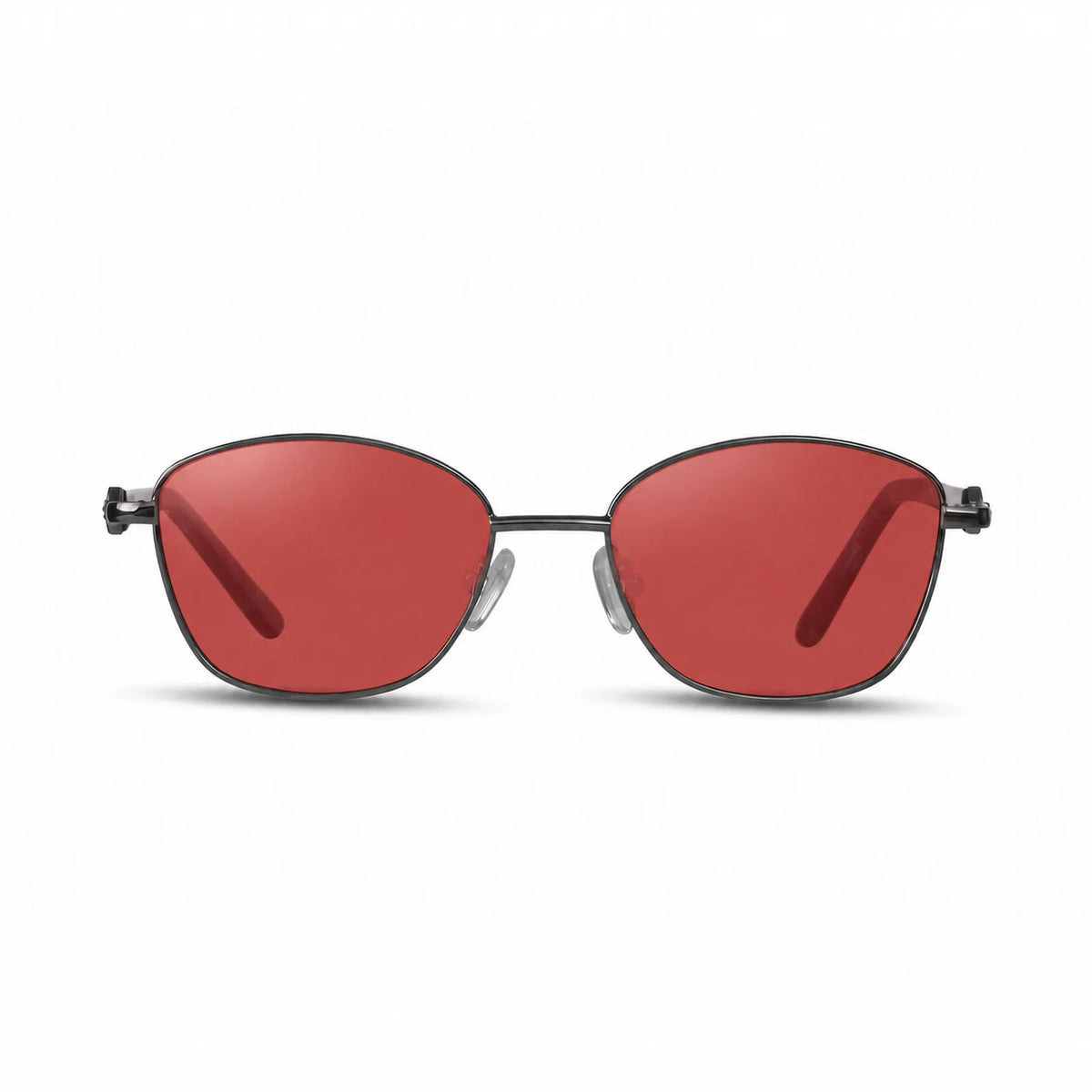 Lentes de sol Fiore 2208 Gris con cristal rojo polarizado UV400, vista frontal para mujer #color_rojo #foto_frontal