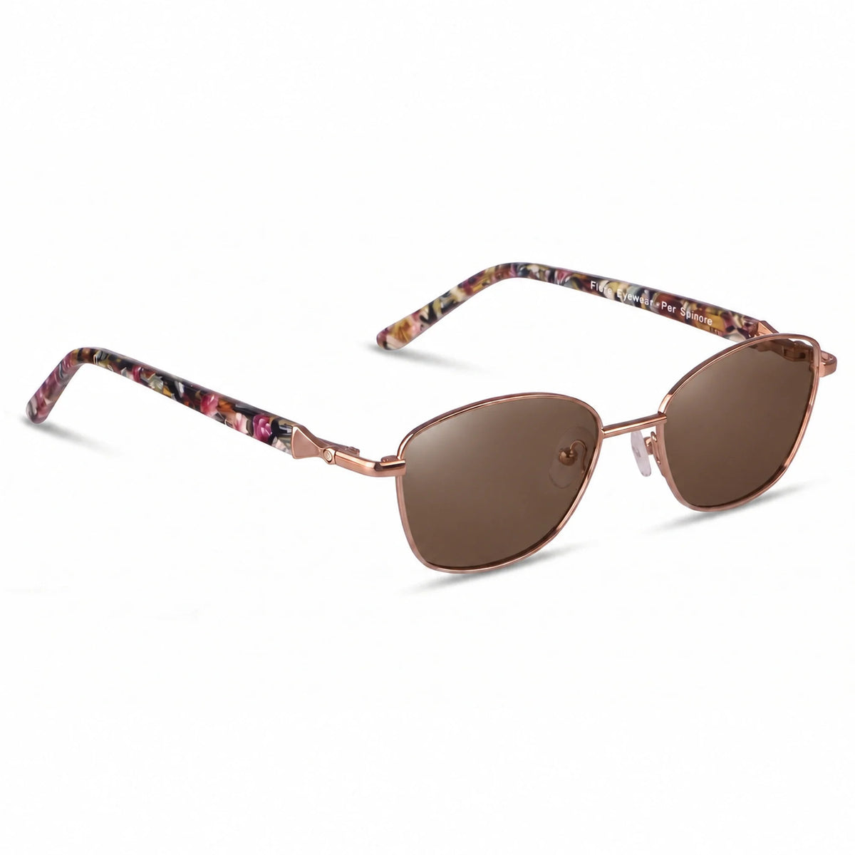 Lentes de sol Fiore 2208 Carey con cristal café polarizado UV400, vista en tres cuartos para mujer #color_cafe