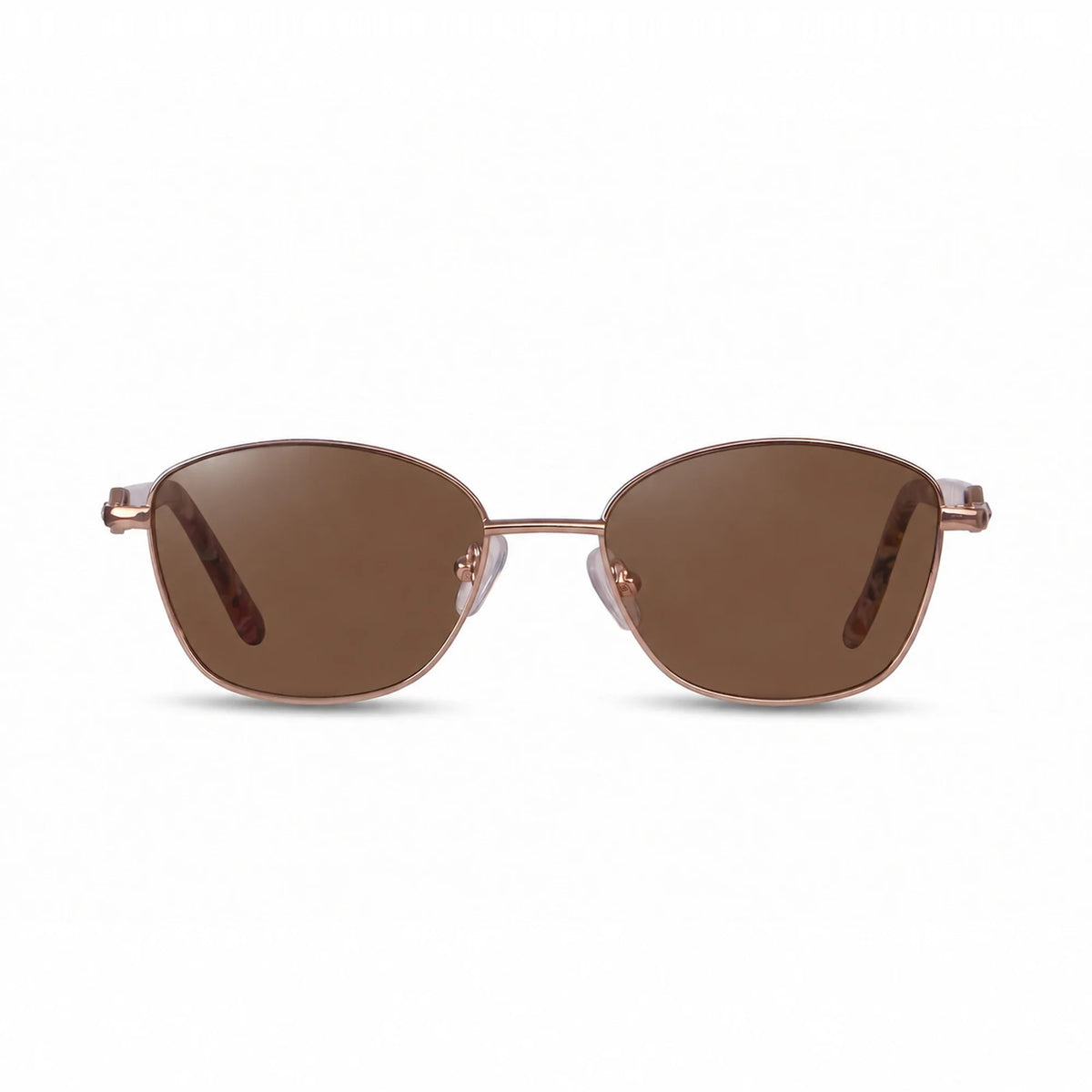 Lentes de sol Fiore 2208 Carey con cristal café polarizado UV400, vista frontal para mujer #color_cafe #foto_frontal