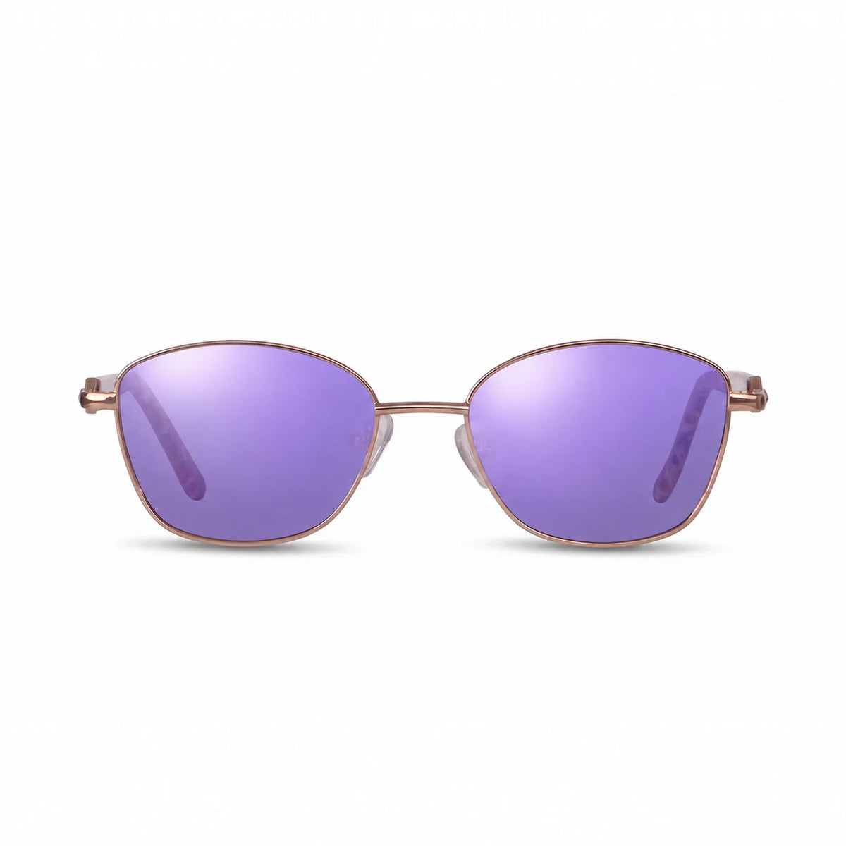 Lentes de sol Fiore 2208 Carey con cristal espejado morado polarizado UV400, vista frontal para mujer #color_espejado-morado #foto_frontal