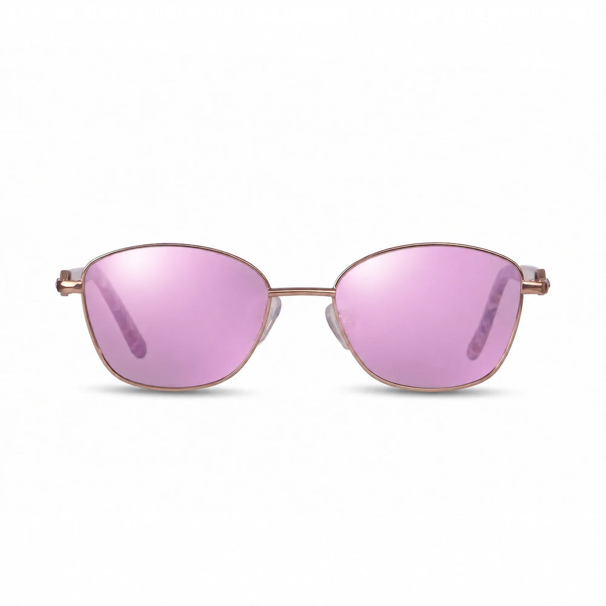 Lentes de sol Fiore 2208 Carey con cristal espejado rosado polarizado UV400, vista frontal para mujer #color_espejado-rosado #foto_frontal