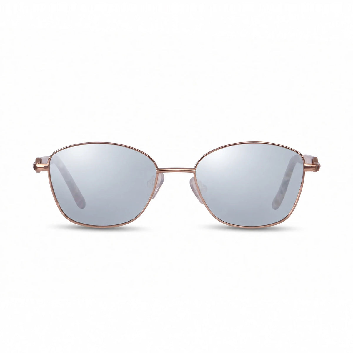Lentes de sol Fiore 2208 Carey con cristal espejado silver polarizado UV400, vista frontal para mujer #color_espejado-silver #foto_frontal