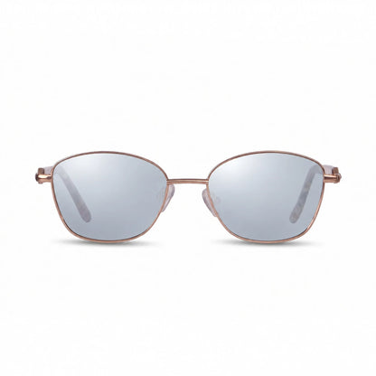 Lentes de sol Fiore 2208 Carey con cristal espejado silver polarizado UV400, vista frontal para mujer #color_espejado-silver #foto_frontal