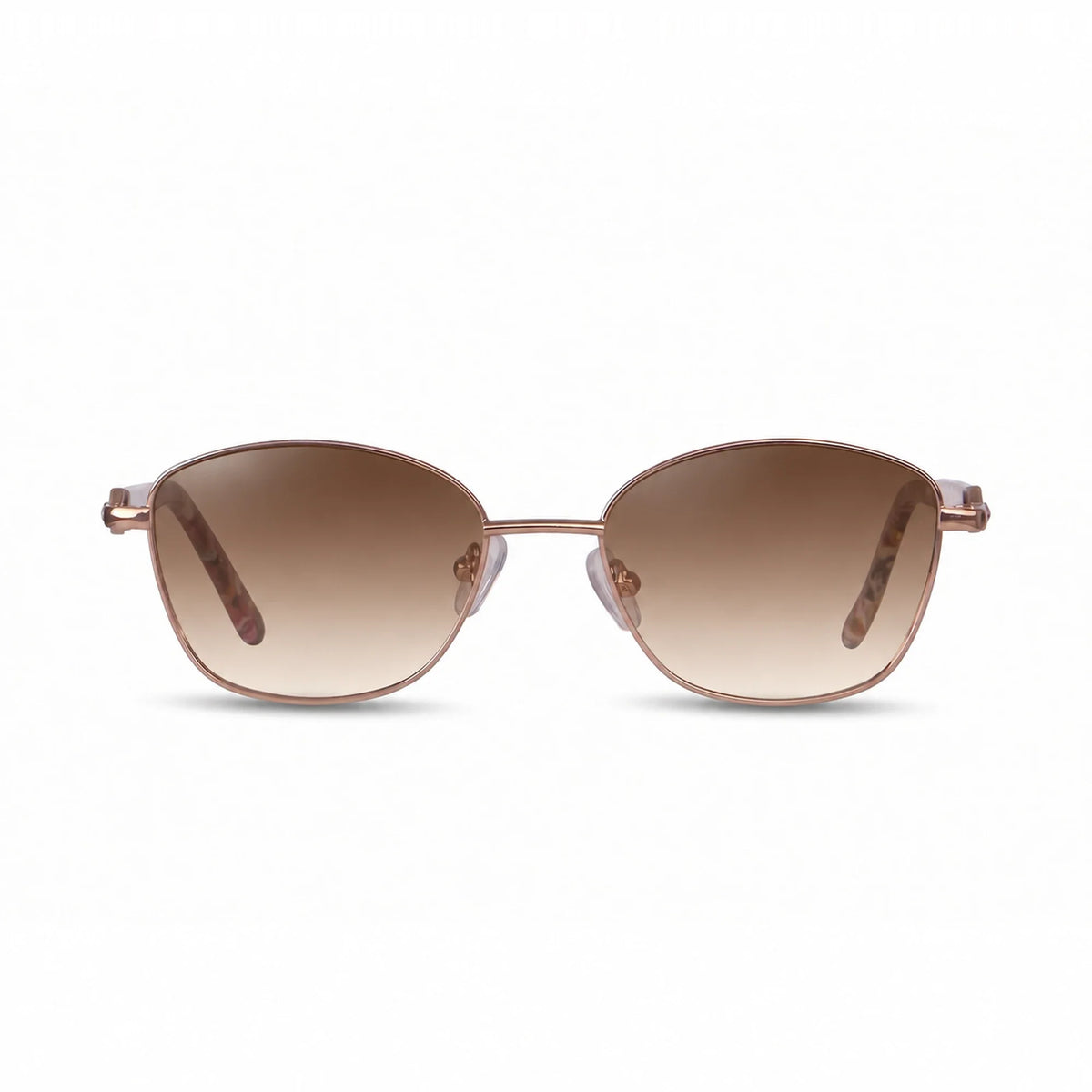 Lentes de sol Fiore 2208 Carey con cristal gradiente café polarizado UV400, vista frontal para mujer #color_gradiente-cafe #foto_frontal