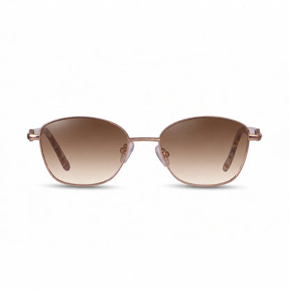 Lentes de sol Fiore 2208 Carey con cristal gradiente café polarizado UV400, vista frontal para mujer #color_gradiente-cafe #foto_frontal