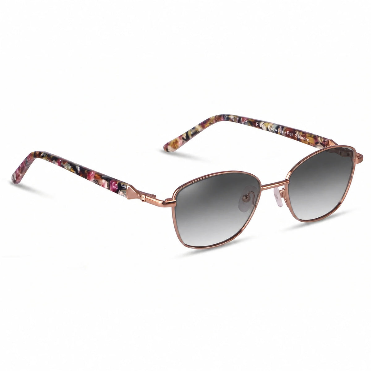 Lentes de sol Fiore 2208 Carey con cristal gradiente gris polarizado UV400, vista en tres cuartos para mujer #color_gradiente-gris