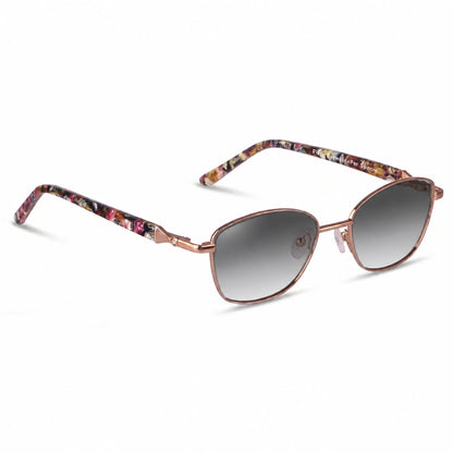 Lentes de sol Fiore 2208 Carey con cristal gradiente gris polarizado UV400, vista en tres cuartos para mujer #color_gradiente-gris