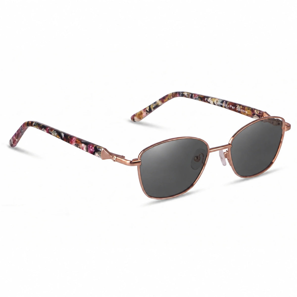 Lentes de sol Fiore 2208 Carey con cristal negro polarizado UV400, vista en tres cuartos para mujer #color_negro
