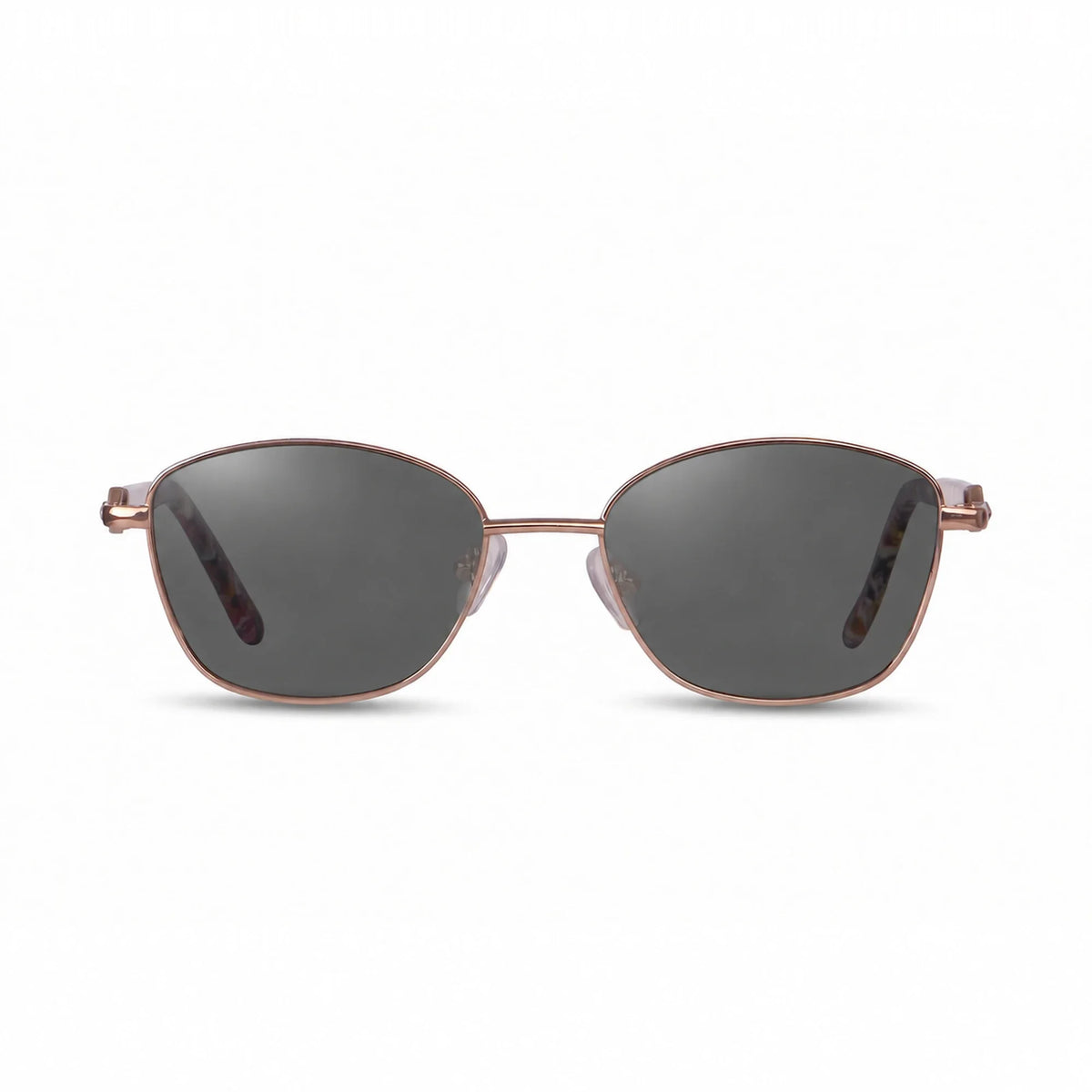 Lentes de sol Fiore 2208 Carey con cristal negro polarizado UV400, vista frontal para mujer #color_negro #foto_frontal