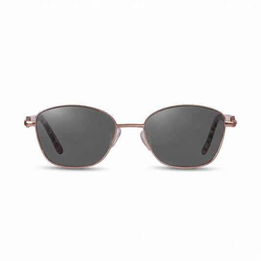 Lentes de sol Fiore 2208 Carey con cristal negro polarizado UV400, vista frontal para mujer #color_negro #foto_frontal
